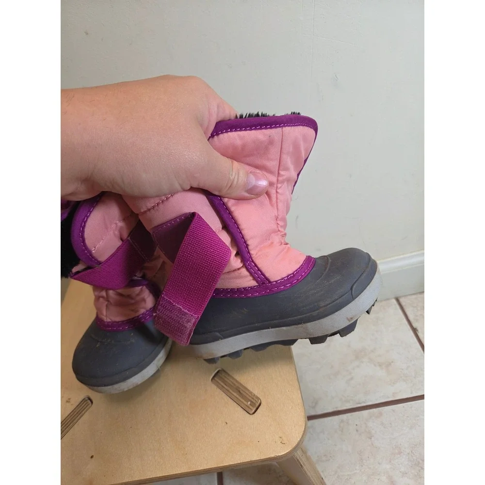 Kamik Snowbug 7 Kids Pink Purple Waterproof Winter Snow Boots Size 6 NF9564N